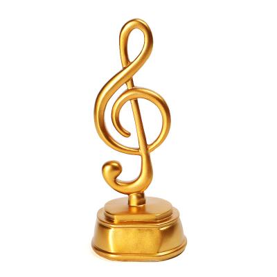 China Europe Resin Crafts Trophy Hot Sale High End Musical Notes Event Customized Gold Trophy for sale