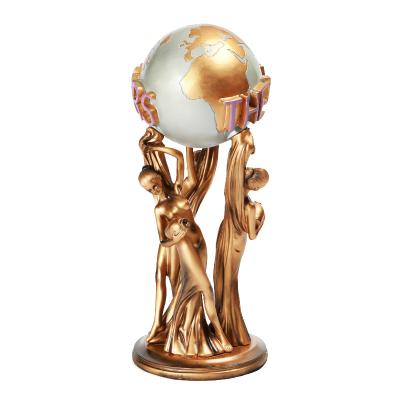 China Europe New Listing Resin Opens The World Is Yours Champion Sculpture Gold Trophy for sale