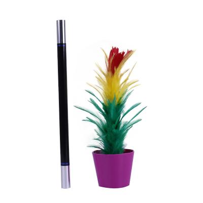 China Easy To Make Street Magic High Quality Magic Wand To Flower Magic Trick Big Size Empty Pot Spell Flower Magic Props for sale