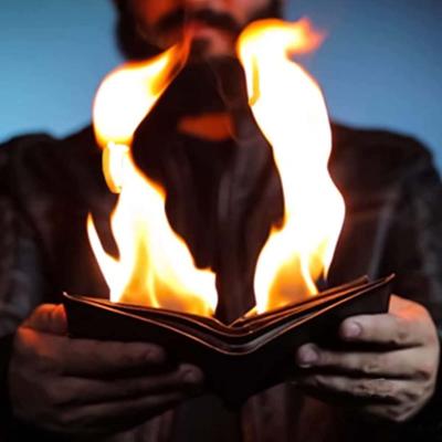 China Easy To Do JELO Fire Wallet Magician Inconceivable Stage Street Show Magic Flaming Prop Improved Magic Flame Walle for sale