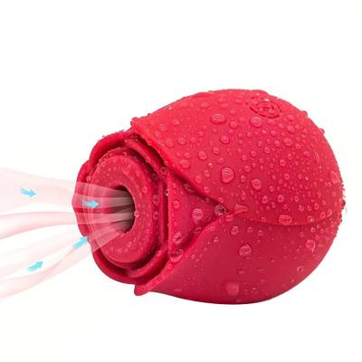 China 10 Mode Vibrating Female Clitoral Vagina Massager Rose Sucking Vibrator Machine Rose Mini Sex Toy Pink Vibrator For Women Ladies Sex Product for sale