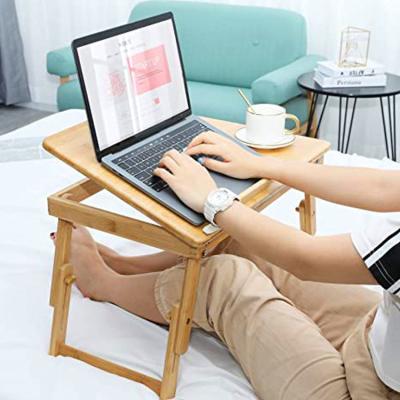 China Viable Manufacturer Custom Bamboo Folding Computer Desk Dorm Bed Notebook for sale