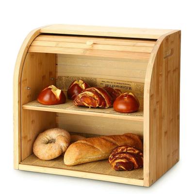 China Luxury sales woven natural multi functional creative bamboo storage bamboo box bread box can be separated for sale