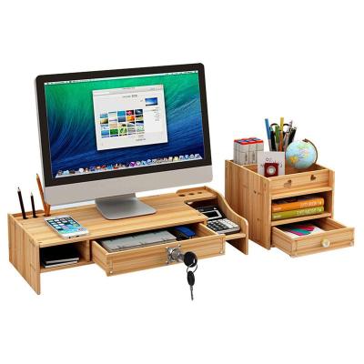 China Sustainable Environmental Protection Bamboo Monitor Stand Bamboo Box Suitable For A Variety Of Environments for sale