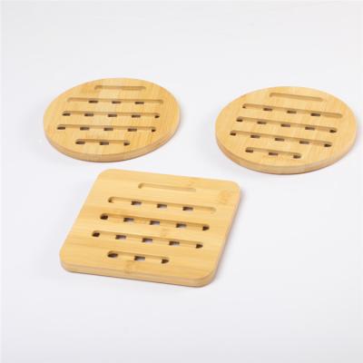 China Sustainable Wholesale Round / Square Bamboo Coaster Hollow Place Mat for sale