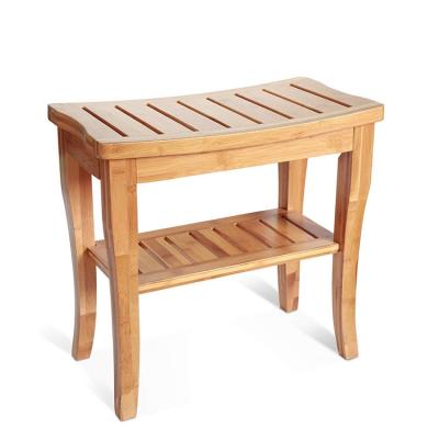 China Sustainable Multifunction Bathroom Stool Bamboo Nanzhu Bathroom Stool Shoes Sneak for sale