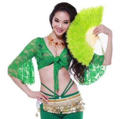 China De Ventilators van het de Veerbuikdansen van Turkije in Groene Kleur voor Dame Dancers 42 X 26cm Te koop