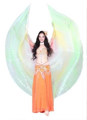 China Shinning Belly Dance Wings In Green + Pink Color , Like Butterfly For Dancers for sale