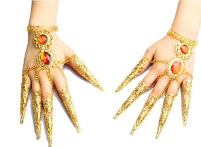 China Fancy Belly Dance Accessories , Golden Red Jewelry Bracelet For Magnificent Show for sale