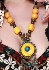 China Free Size Tribal Belly Dance Accessories , Yellow Sunflower Necklace For Ladies for sale