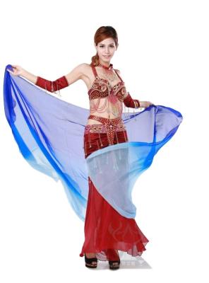 China Light and Flying Gradation Color Belly Dance Veil For Adult 1 Piece Set for sale