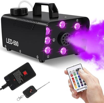 China 8pcs 3w RGB Stage Effect Lighting 500W LED Fog Machine Wireless Remote Control LED500 Smoking FOG for sale