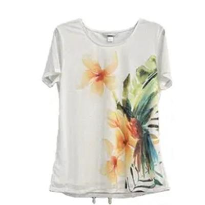 China New Fashion QUICK DRY Comfortable Crewneck Shirts Loose Casual Printed Women's Short Sleeve Tops for sale