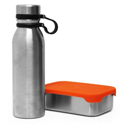 China Heatable Metal Water Bottle Stainless Steel Bento Lunch Box Thermos Drink Bottle Set for sale