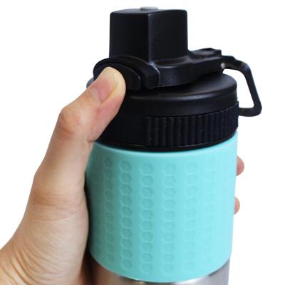 China Sustainable Insulated Stainless Steel Vacuum Tumbler Travel Mug With Silicone Sleeve Cover for sale