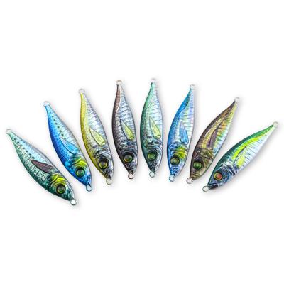 China High Simulation 40G 3D Eye Simulation Topwater Minnow Saltwater Metal Squid Fishing Soft Lures for sale