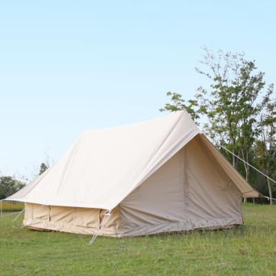 China Straight Tying Type Bell Tent Waterproof Cotton Canvas Tent For Family Camping In All Seasons for sale