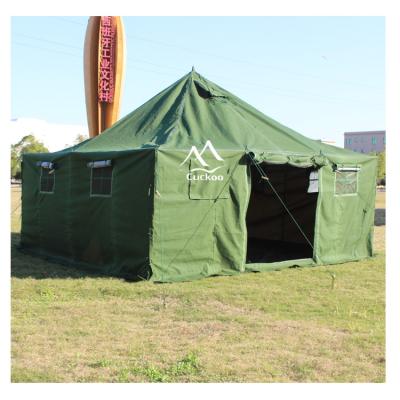 China Large Canvas Game Camouflage Military Army Tent / Heavy Duty Waterproof Camping Winter Field for sale