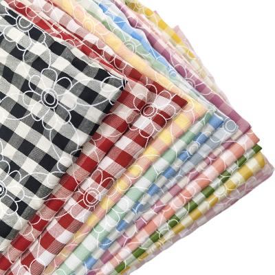 China Breathable Fashion Fabric TR Retro Style Printed Plaid Washed Plaid Yarn-dyed Cloth Printed Fabric for sale