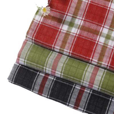 China Ready Goods Good Quality Breathable Double Plain Weave Faced Plaid Yarn Dyed 100% Cotton Fabric For Shirts for sale