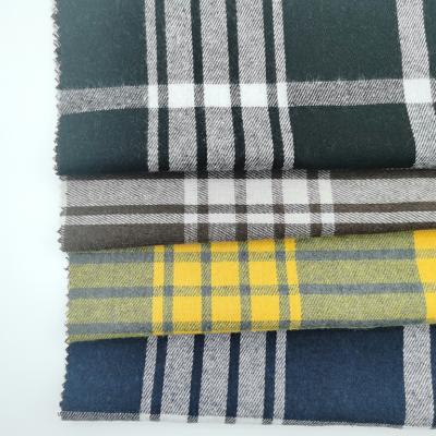 China New factory wholesale breathable plaid woven pattern textile clothing polyester and cotton large brushed yarn dyed fabric for shirts appeal for sale