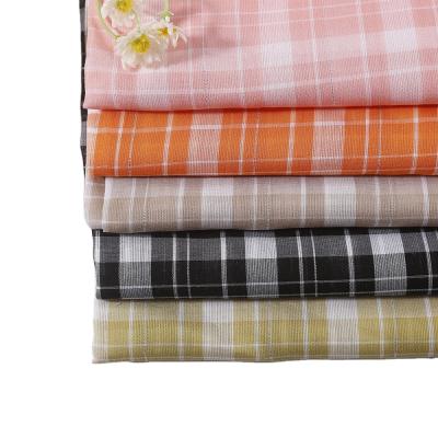 China Breathable Current Goods Spring And Summer Soft Touch Plain Weave With Silver Yarn Dyed Plaid Fabric Fabric For Shirts for sale