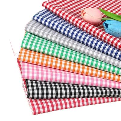 China High quality hot sale pure cotton 40S classics breathable checked fabric plaid woven yarn dyed fabric for shirt in stock lot for sale