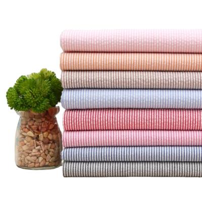 China Breathable Stock China Polyester And Cheap Cotton Yarn Dyed Cotton Seerstripe Fabric Plaid For Kids Shirts And Hat Clothing for sale