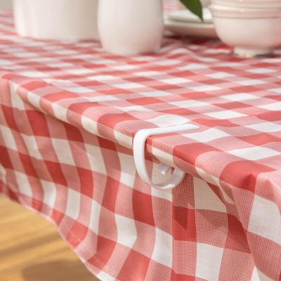 China Red and white striped tablecloth waterproof tablecloth with table staples for sale