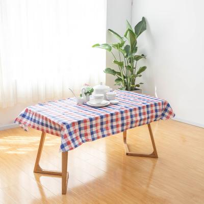 China Custom high quality waterproof tablecloth grid pattern table cover rectangle hotel tablecloth for sale