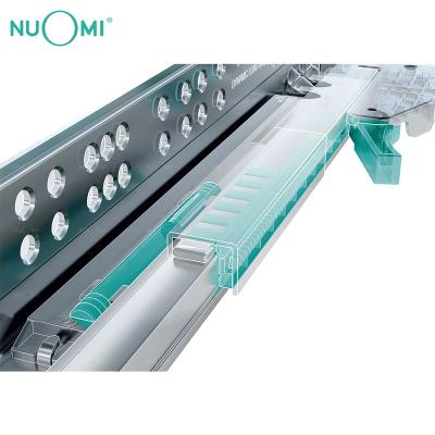 China Quickly Mounted NUOMI Brand Chamber Damping Hidden Two-piece Concealed Soft Narrow Guide Rail Whole Hardware Accessory for sale