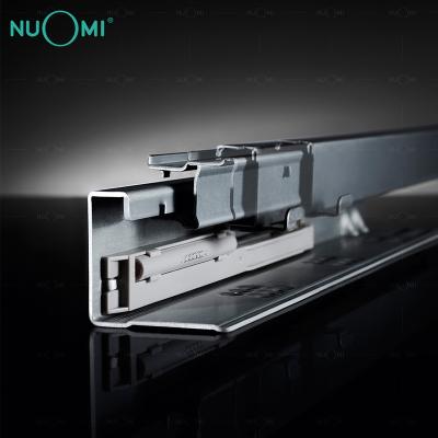 China 3 Fold+Full Extension Nuomi Kitchen Tandem Box Undermount Push Open Soft Narrow Cabinet Concealed Drawer Slides Hydraulic Rail for sale