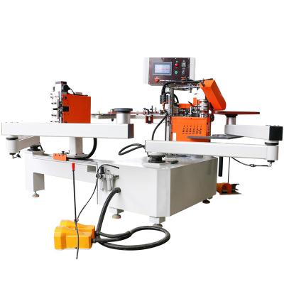 China Building Material Shops MFB4023 Woodworking Edge Bander Furniture Use Hot Sale Curved Dark Edging Machine With Swing Arm Double Sided Glues for sale