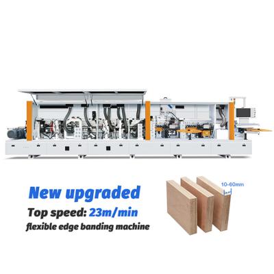 China Building Material Stores KIE-568JD Factory Price Economic Efficiency Full Automatic PVC MDF Edging Machine Double Glue Pot Panel For Wood for sale