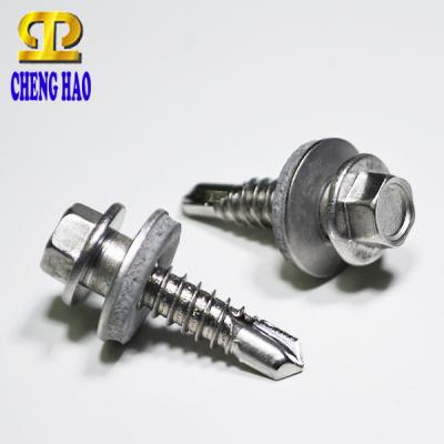 China Hex Washer Head Carbon Steel C1022 Roofing With EPDM Hex Washer Head Self Drilling Screw for sale