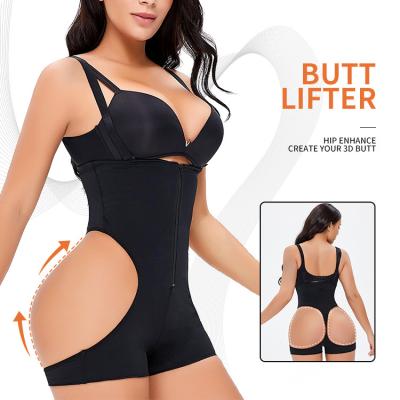 China Plus Size Women Butt Lifter Panties Polyester Sculpted Butt Shorts High Waist Thigh Slimmer Tummy Control Shapewear for sale