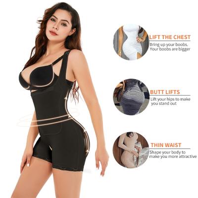 China High Compression Faja Slim Shapewear Shorts High Waist Breast Lift back Mesh Butt Lifter Bodysuit With Shoulder Strap for sale