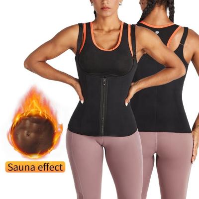 China Double Control Waist Trainer Vest Neoprene Waist Trainer Slimming Plus Size Tank Top Burn Fat Lose Weight for sale