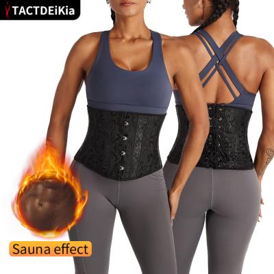 China Custom Logo Polyester Waist Trainer Tummy Control Trimmer Corset For Women Weight Loss for sale