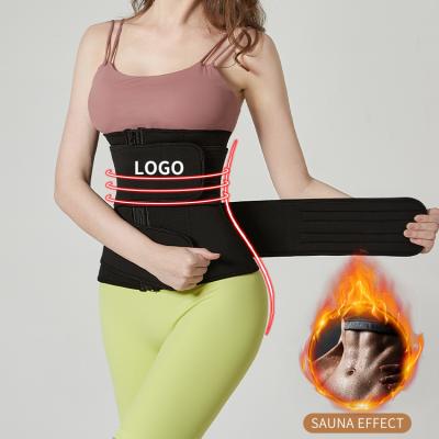 China Gym Sport Body Shaper Corset Sauna Sweat Waist Trainer Double Belts For Belly Lose Weight Tummy Control for sale