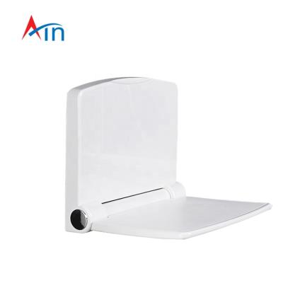 China Modern Bathroom White Wall Mounted Plastic Folding Shower Seat Foldable Shower Seat for sale