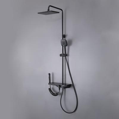 China With Slide Bar Shower System Bathroom Shower Set Faucet Bath Mixer Tub Faucet Set Waterfall Rain Shower Head for sale