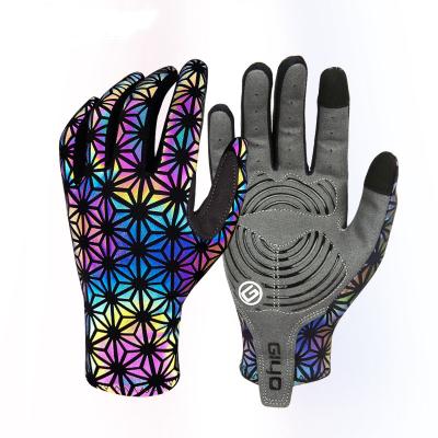 China Unisex Cycling Gloves Reflective Colors In Lightweight Multi-colors Racing Gloves Bike Full Finger Gloves for sale