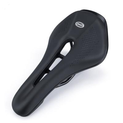 China Bicycle Saddle Single Hollow Seat Cushion MTB Road Bike Breathable EVA Leather Foam Padded Saddle for sale