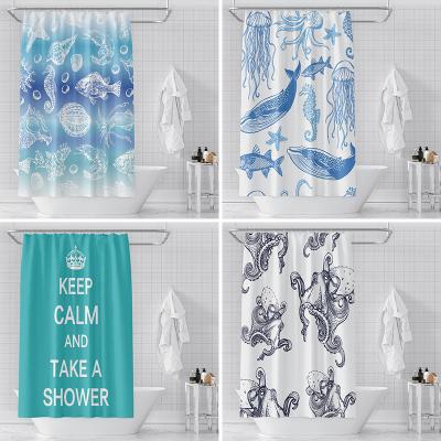 China Factory Direct Custom Made Hookless Polyester White Shower Curtain For Hotel Shower Curtain Liner Curtain for sale