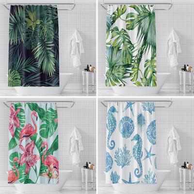 China Sustainable Promotion Custom Design Digital Printing Rust Resistant Waterproof Bathroom Shower Curtain for sale