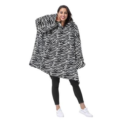 China Hot-Selling Wearable Hoodie Cover Hoodie Giant Zebra Printing Wearable Covering Hoodie for Men Woman for sale