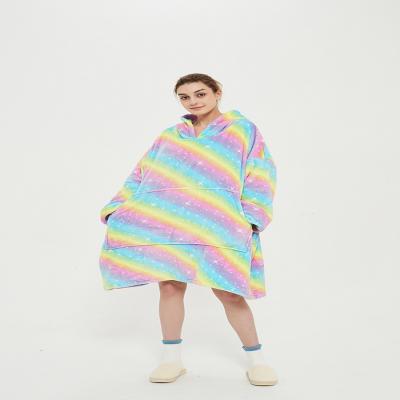 China Wearable Bestselling Hooded Covering Rainbow Printing Cover Hoodie Super Soft Hoodie Cover for sale