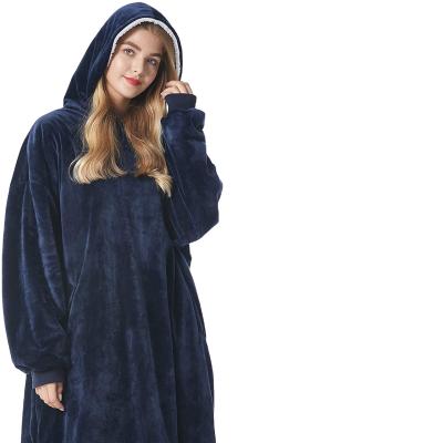 China Wholesale Wearable Soft Blanket Hoodie Comfortable Winter Wearable Cover Hoodie for sale