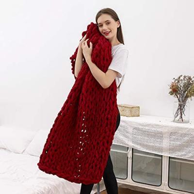 China PORTABLE Wholesale Giant Knit Soft Blanket Hand Knit Comfortable Knitted Blanket Blanket Throw for sale